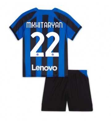 Inter Milan Henrikh Mkhitaryan #22 Hjemmedraktsett Barn 2022-23 Kortermet (+ Korte bukser)